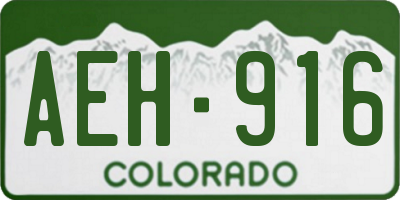 CO license plate AEH916