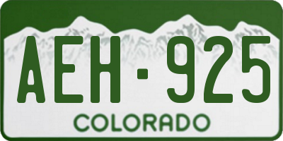 CO license plate AEH925