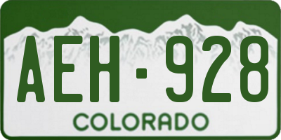 CO license plate AEH928