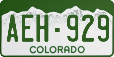 CO license plate AEH929