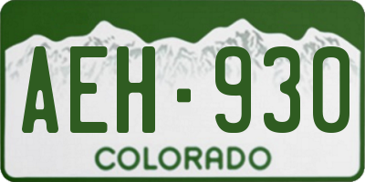 CO license plate AEH930