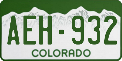 CO license plate AEH932