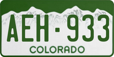 CO license plate AEH933