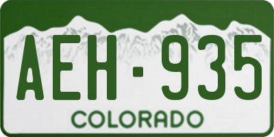 CO license plate AEH935