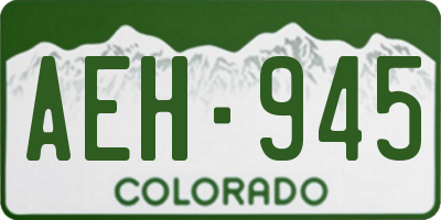 CO license plate AEH945