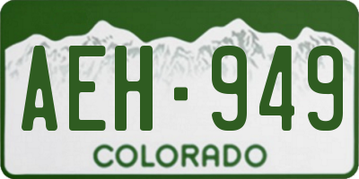 CO license plate AEH949