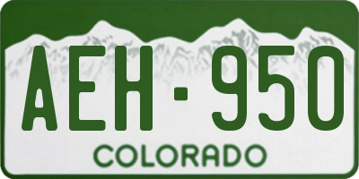 CO license plate AEH950