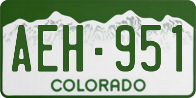CO license plate AEH951