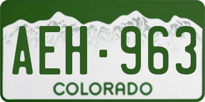 CO license plate AEH963
