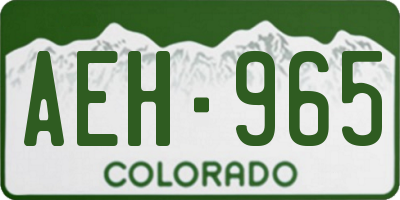 CO license plate AEH965
