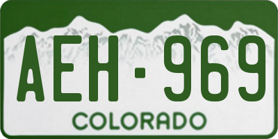 CO license plate AEH969