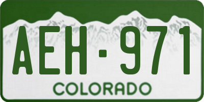 CO license plate AEH971