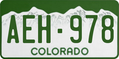 CO license plate AEH978