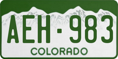 CO license plate AEH983
