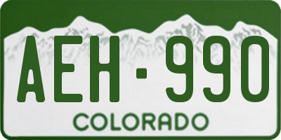 CO license plate AEH990