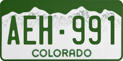 CO license plate AEH991