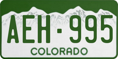 CO license plate AEH995