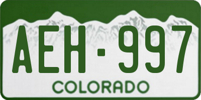 CO license plate AEH997