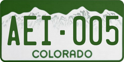CO license plate AEI005