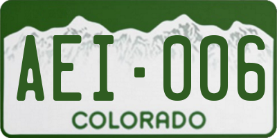 CO license plate AEI006