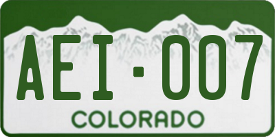 CO license plate AEI007