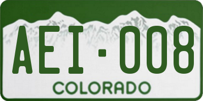 CO license plate AEI008