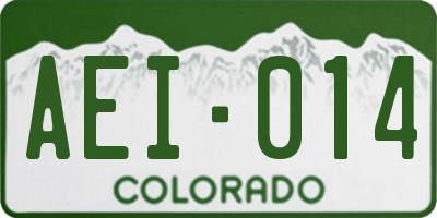 CO license plate AEI014