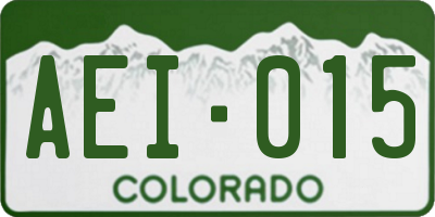 CO license plate AEI015