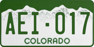 CO license plate AEI017