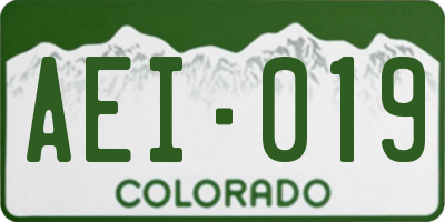 CO license plate AEI019