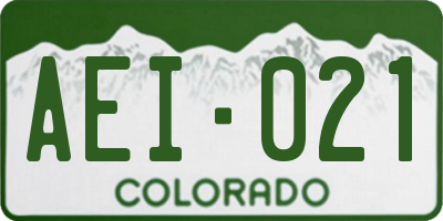 CO license plate AEI021