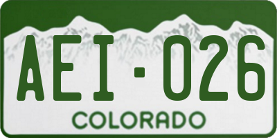 CO license plate AEI026