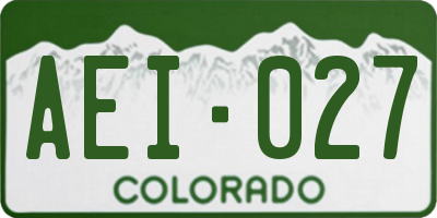 CO license plate AEI027