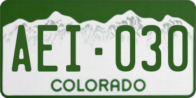CO license plate AEI030