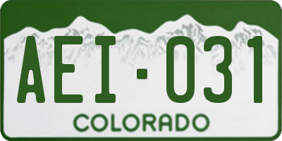CO license plate AEI031