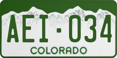 CO license plate AEI034