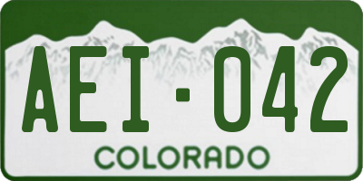 CO license plate AEI042