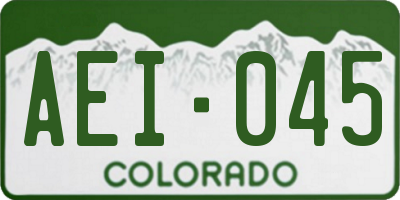 CO license plate AEI045