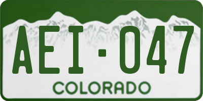 CO license plate AEI047