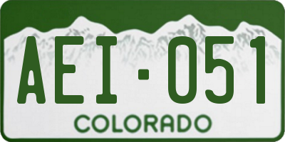 CO license plate AEI051