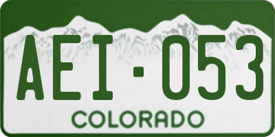 CO license plate AEI053