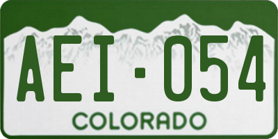 CO license plate AEI054