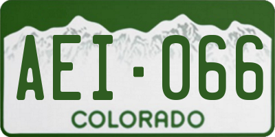 CO license plate AEI066