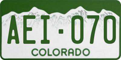 CO license plate AEI070