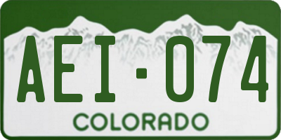 CO license plate AEI074