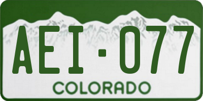 CO license plate AEI077