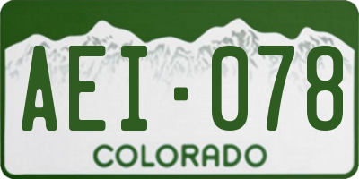 CO license plate AEI078