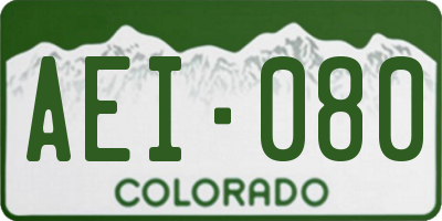 CO license plate AEI080