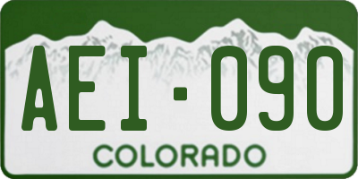 CO license plate AEI090