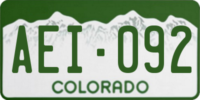 CO license plate AEI092
